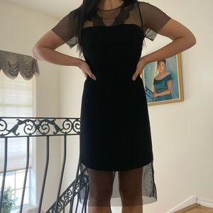 Sandro Black and Lace Dress